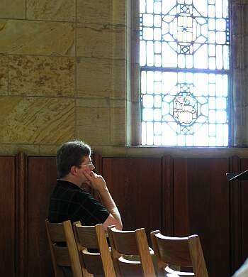 Fred Klotter in the theology department chapel